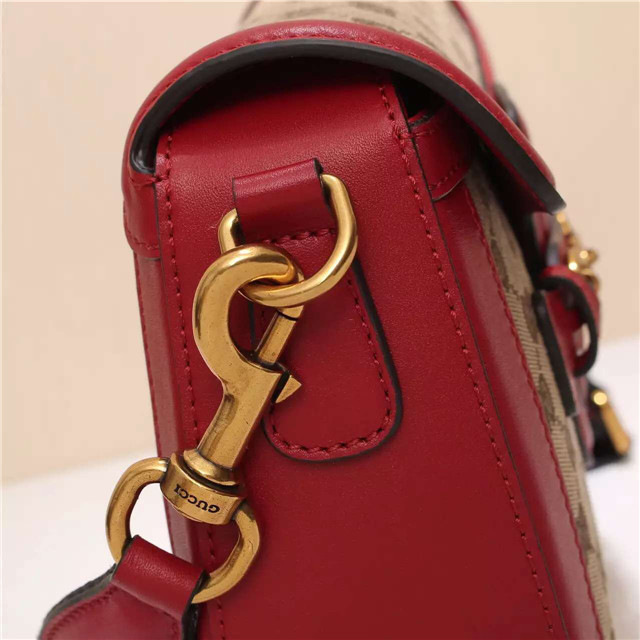 Gvc*1 Original Canvas Calfskin Large Shoulder Bag Red
