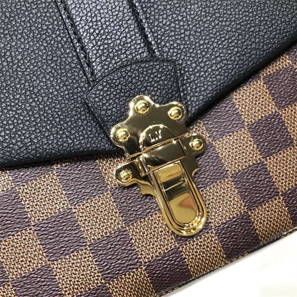 L0vis Vvtt0n Damier Ebene Cuir Taurillon Bag Black