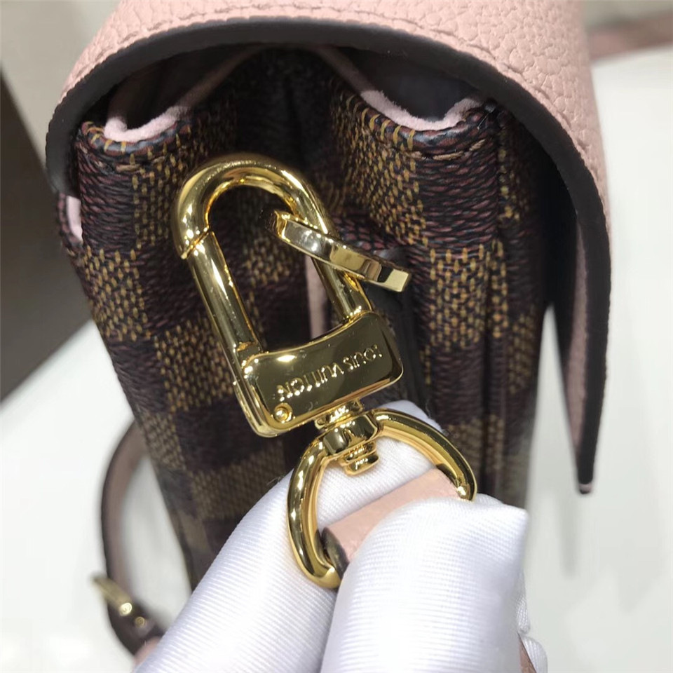 L0vis Vvtt0n Damier Ebene Cuir Taurillon Bag Pink