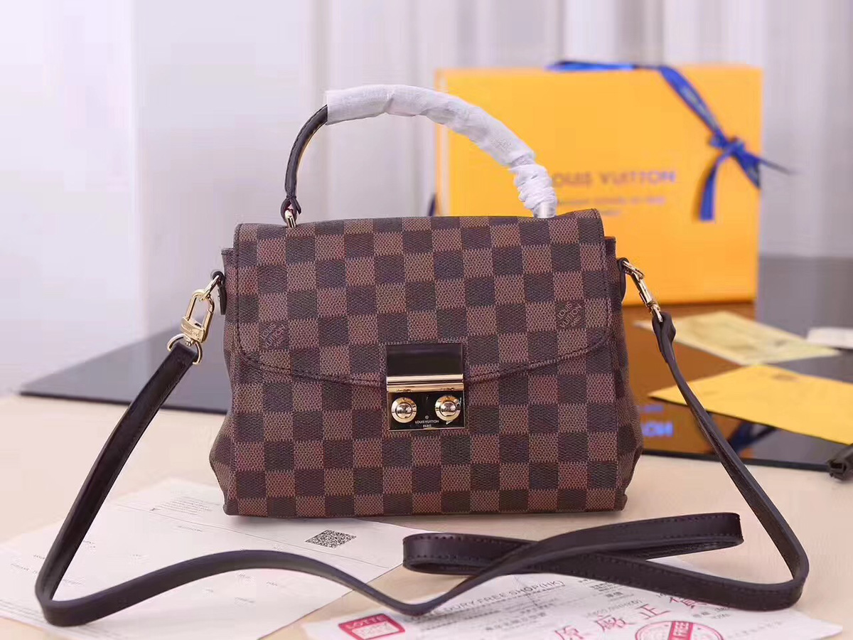 L0vis Vvtt0n Croisette Damier Handbag Coffee