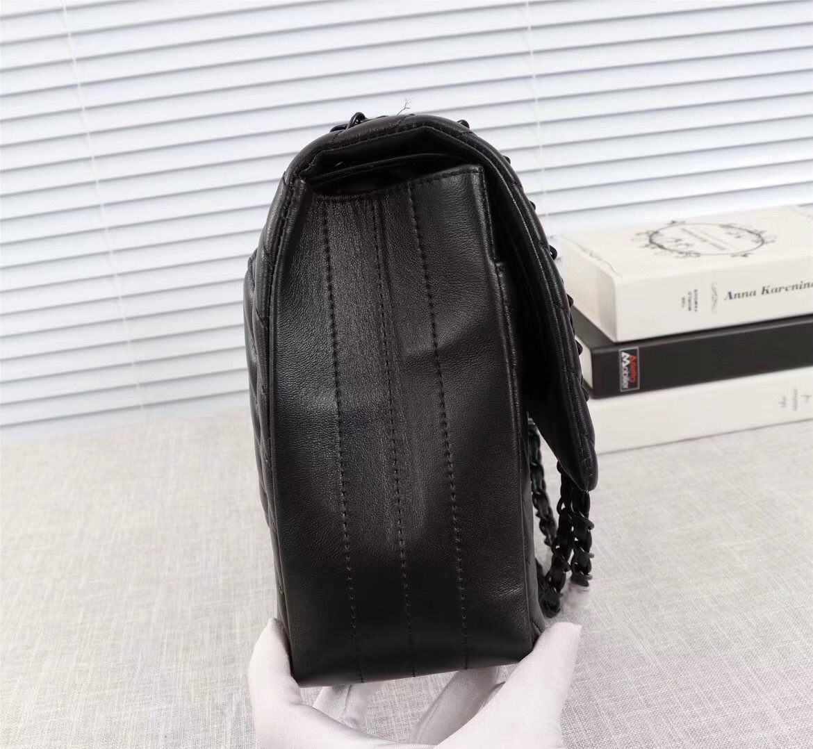Ch**el original lambskin double flap bag black 30cm