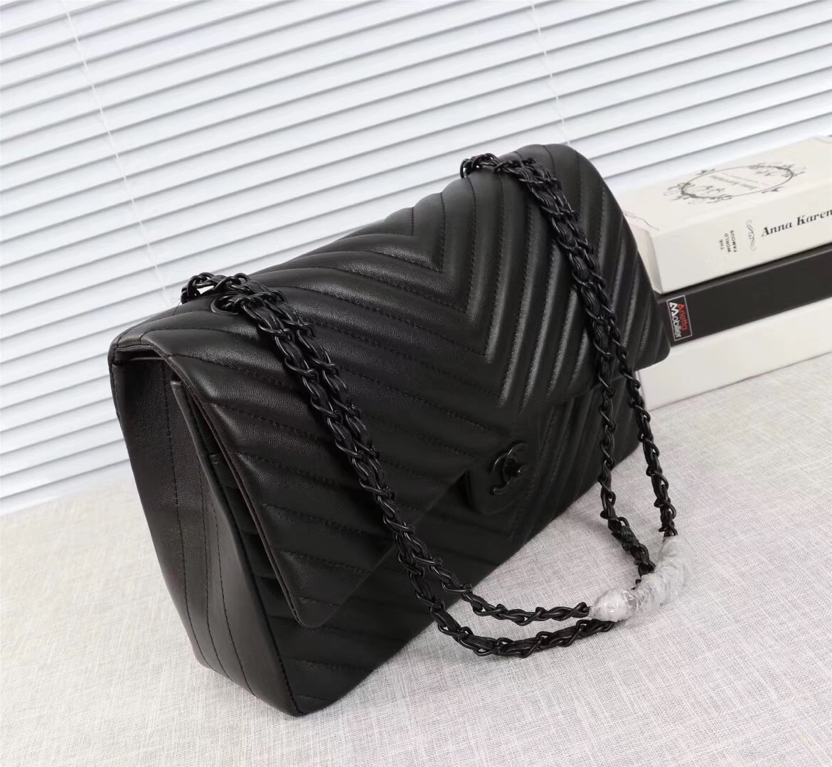 Ch**el original lambskin double flap bag black 30cm