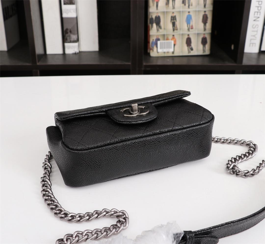 Ch**el Caviar Leather Handbag Black