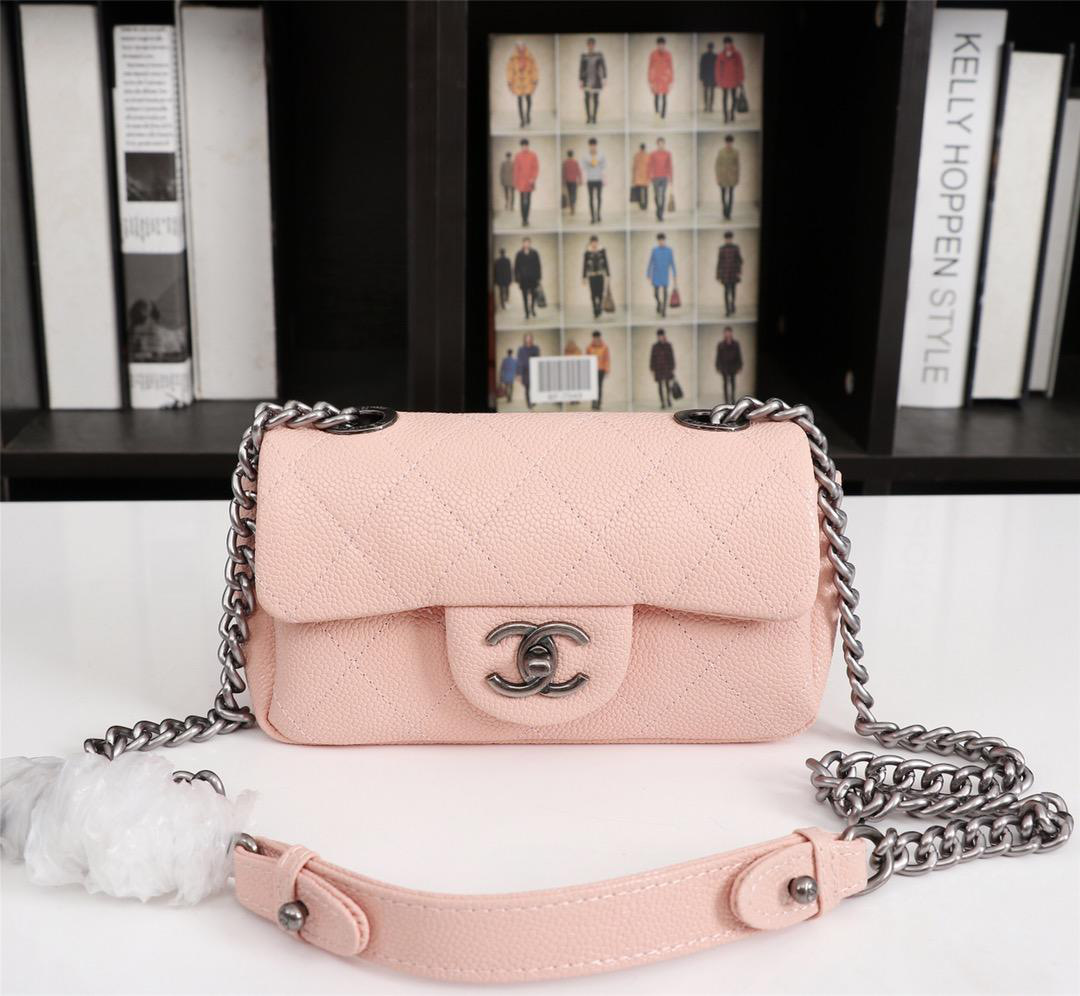 Ch**el Caviar Leather Handbag Pink
