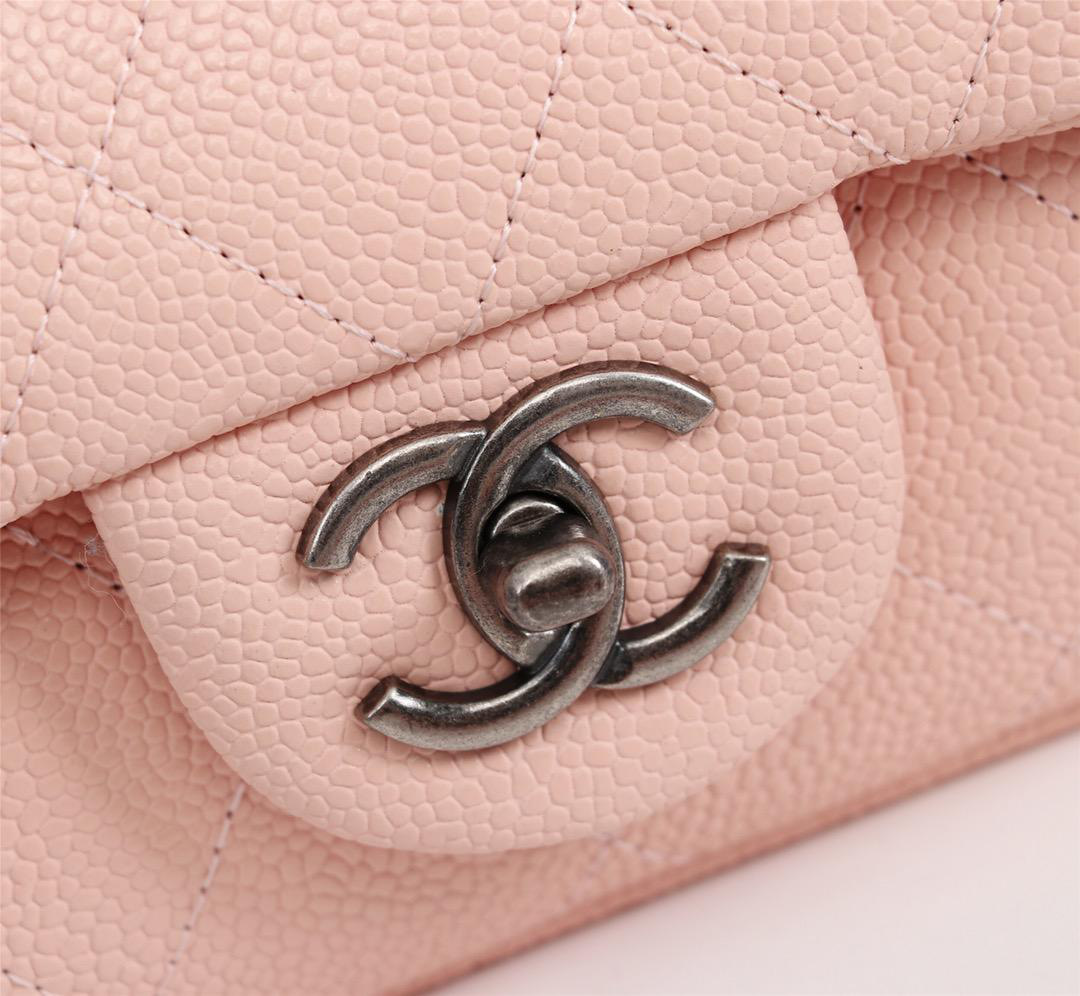 Ch**el Caviar Leather Handbag Pink