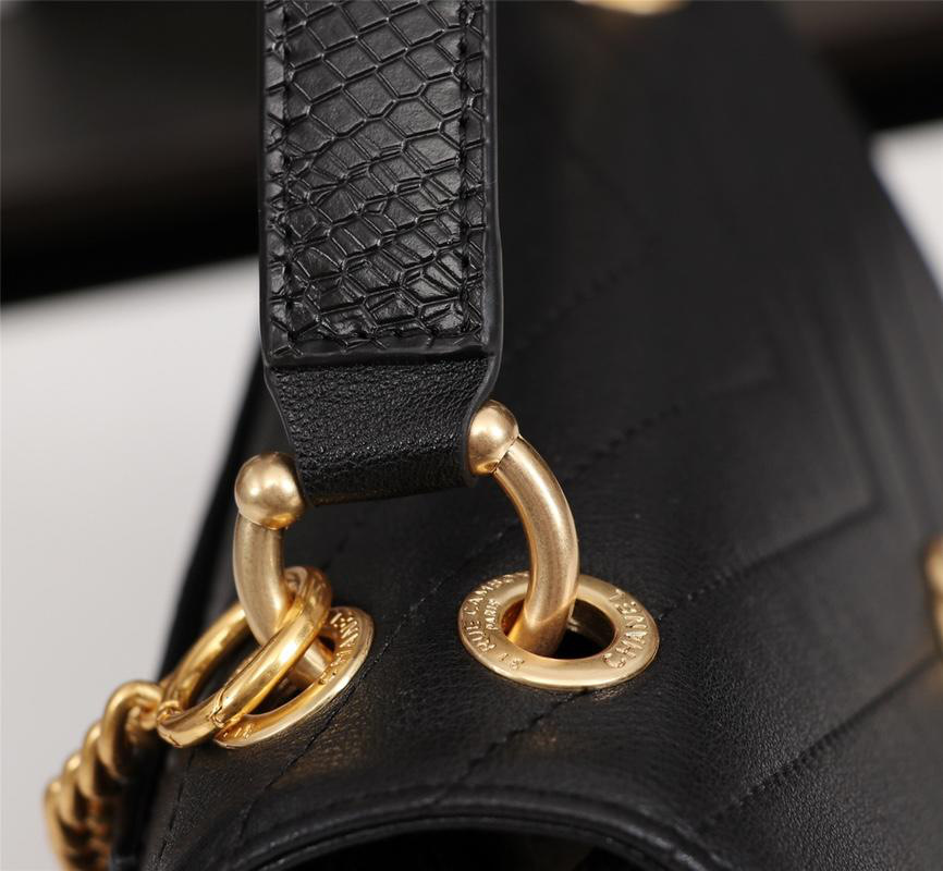Ch**el Calfskin Corssbody Handbag Black
