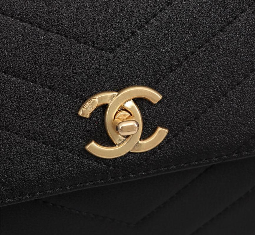Ch**el Calfskin Corssbody Handbag Black