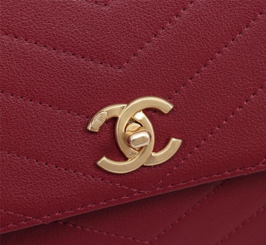 Ch**el Calfskin Corssbody Handbag Red