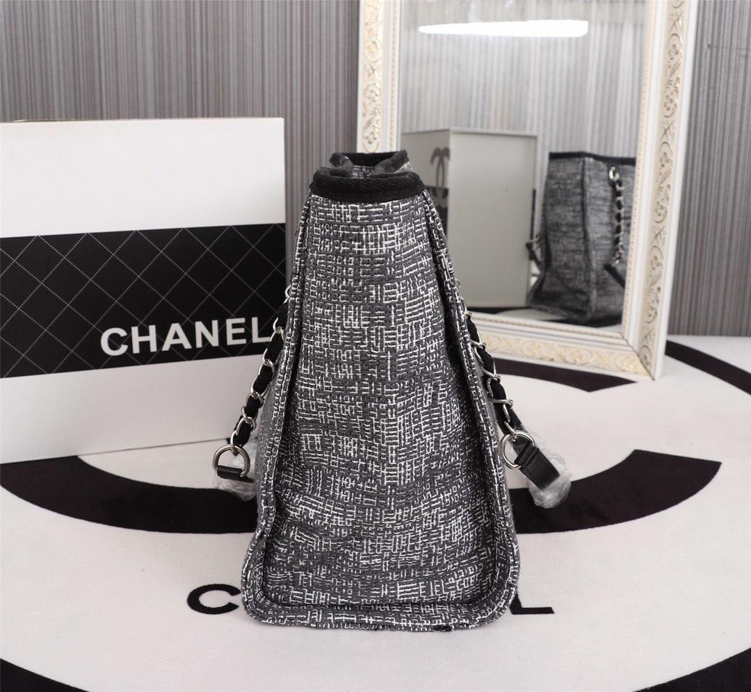 Ch**el original canvas large shopping bag gray 32cm