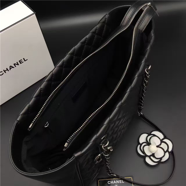 Ch**el Lambskin Leather tote bag Black