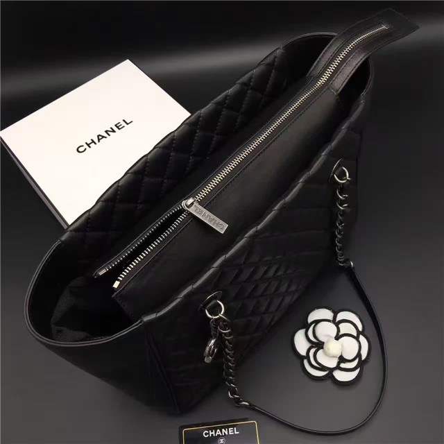 Ch**el Lambskin Leather tote bag Black