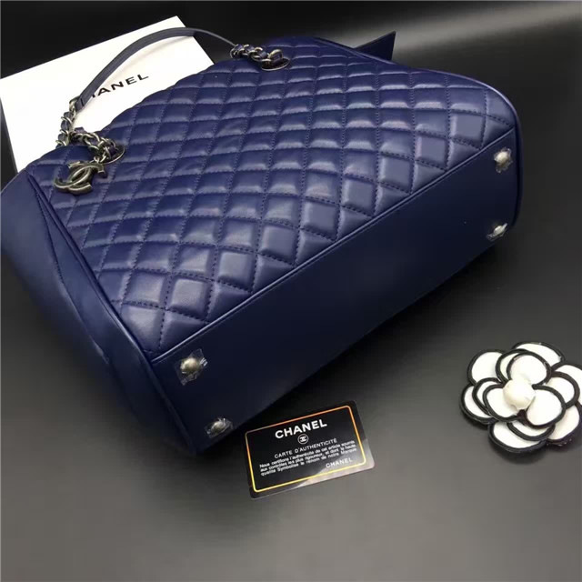 Ch**el Lambskin Leather tote bag Blue