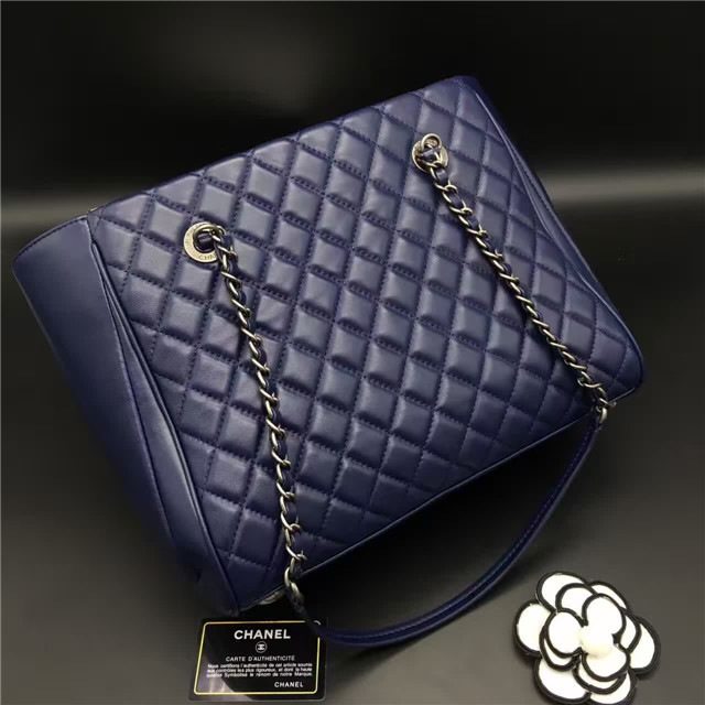 Ch**el Lambskin Leather tote bag Blue