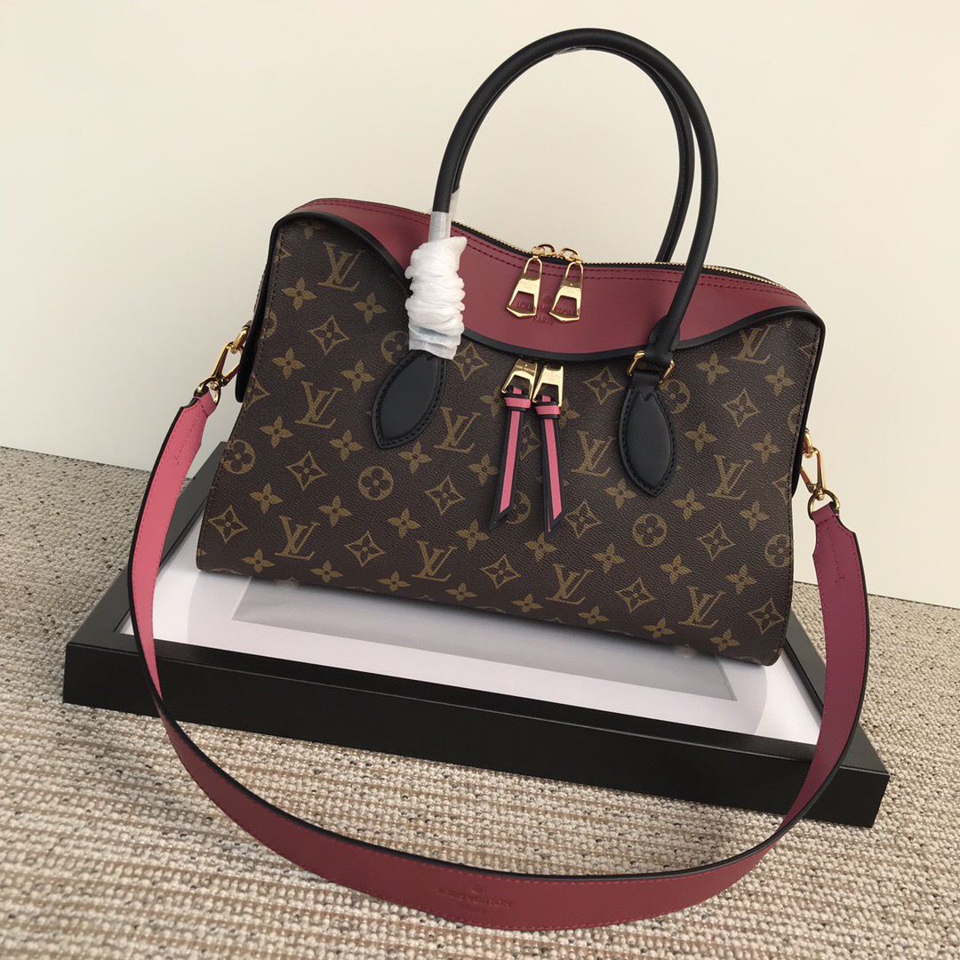 L0vis Vvtt0n Tuileries Monogram Canvas Handbags Rose Red M41456