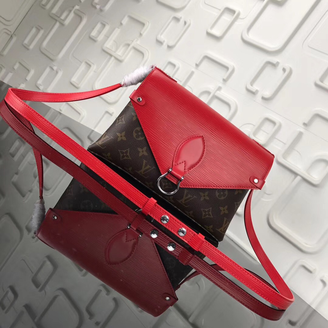L0vis Vvtt0n Saint Michel Monogram Epi Leather Bag With Red M44033