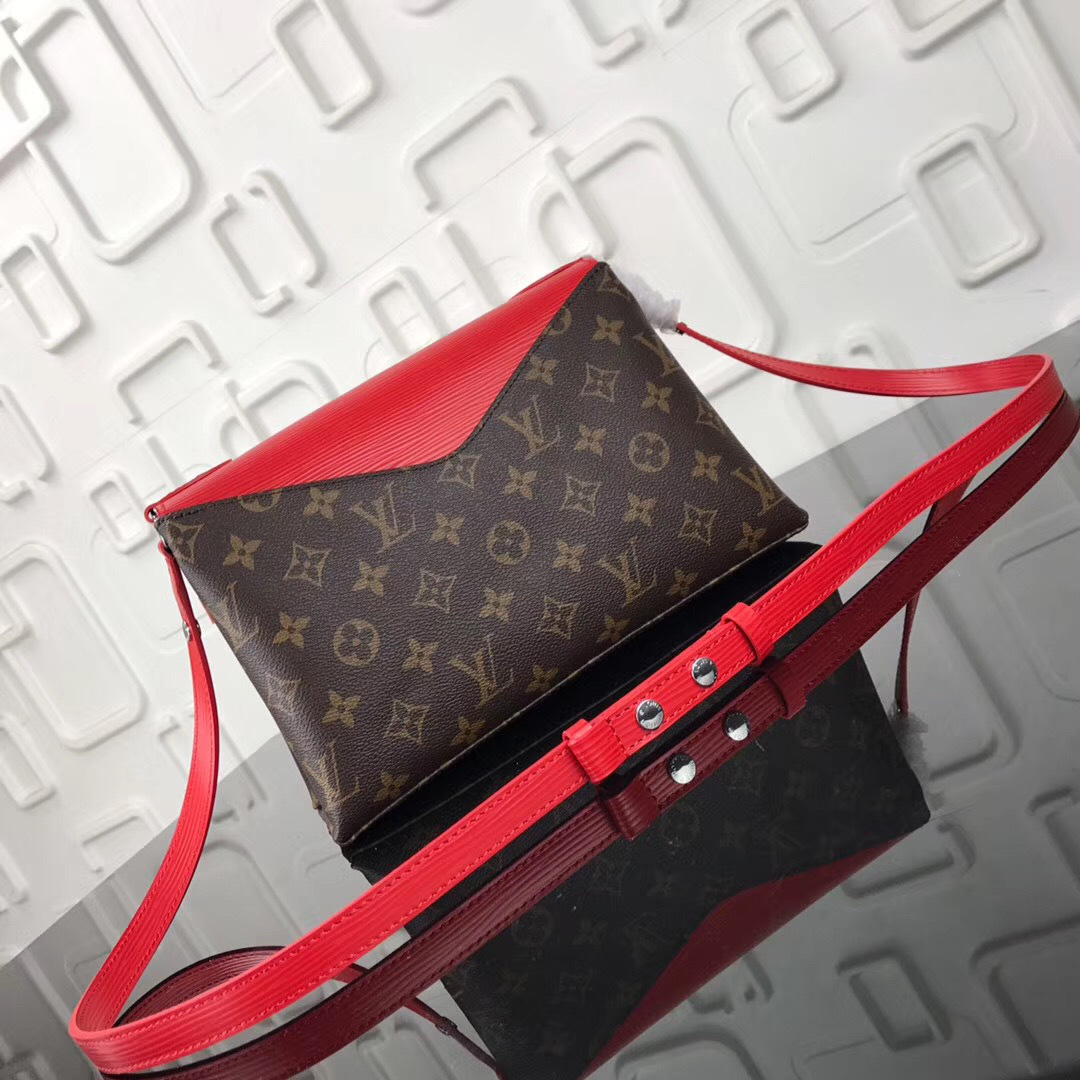 L0vis Vvtt0n Saint Michel Monogram Epi Leather Bag With Red M44033