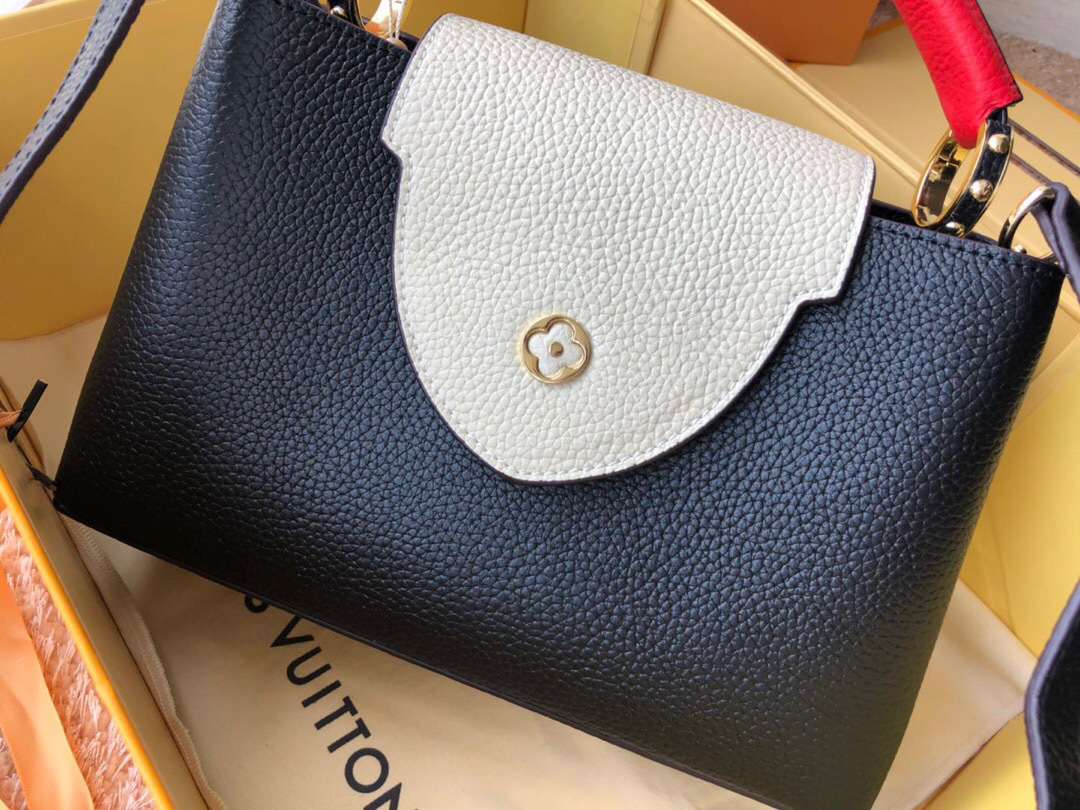 L0vis Vvtt0n Leather Capucines Bag N94519 Black
