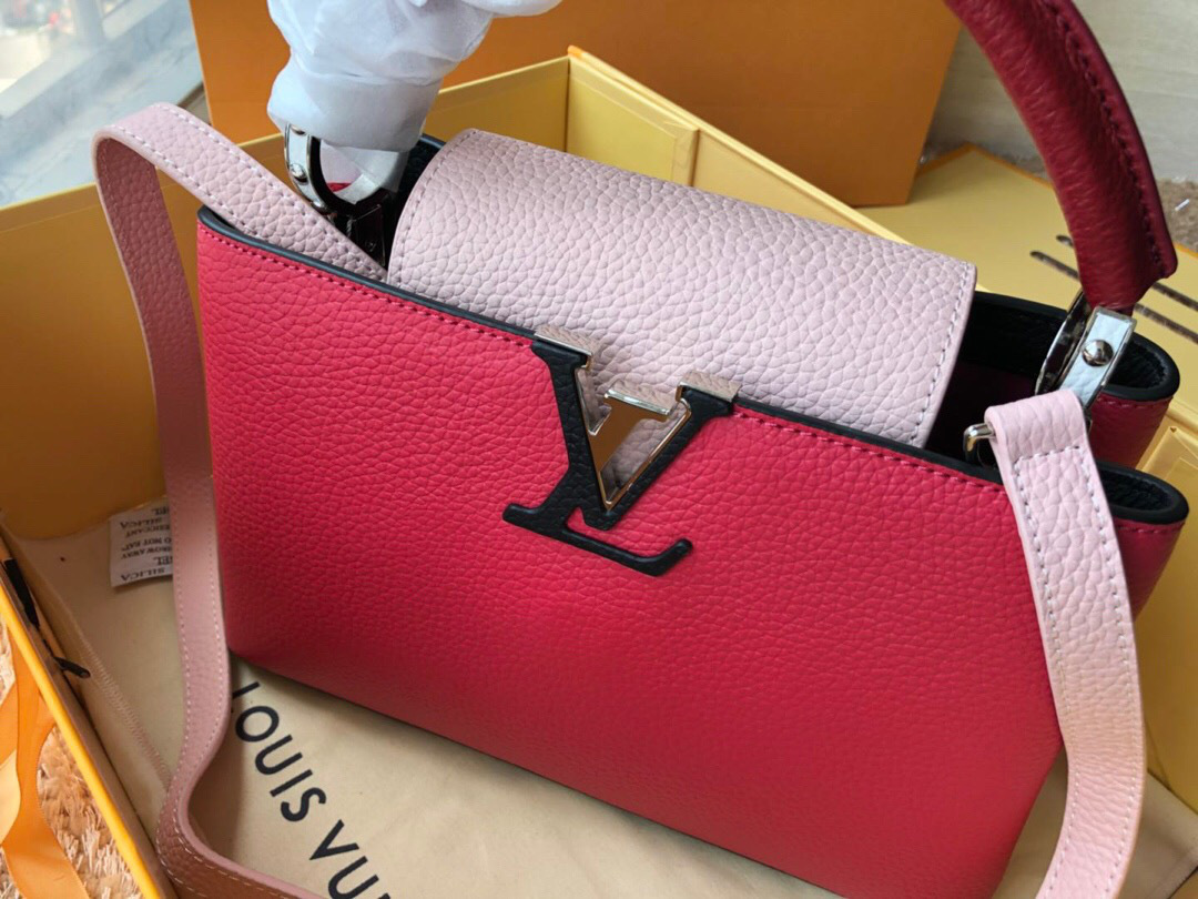 L0vis Vvtt0n Leather Capucines Bag N94519 Rose Red