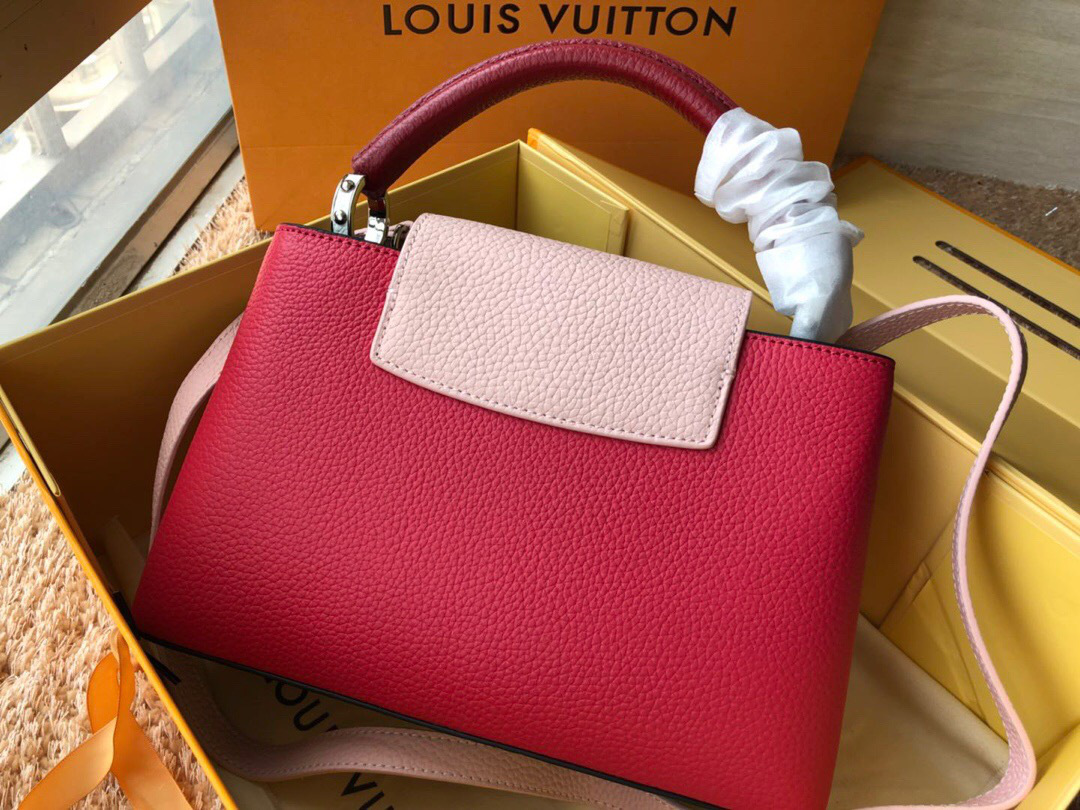 L0vis Vvtt0n Leather Capucines Bag N94519 Rose Red