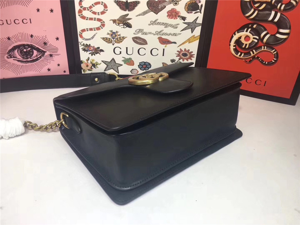 Gvc*1 GG Marmont Leather Shoulder Bag 476468 black