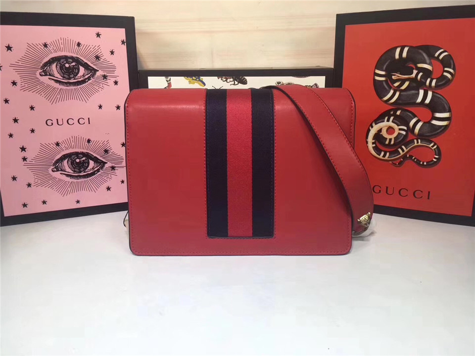 Gvc*1 GG Marmont Leather Shoulder Bag 476468 Red