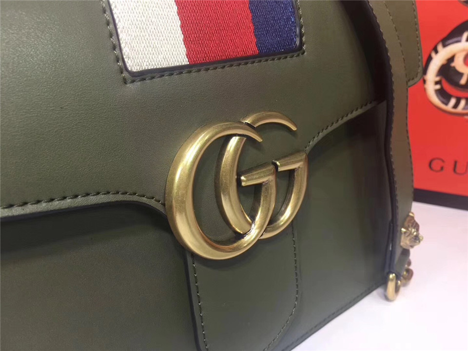 Gvc*1 GG Marmont Leather Shoulder Bag 476468 Green