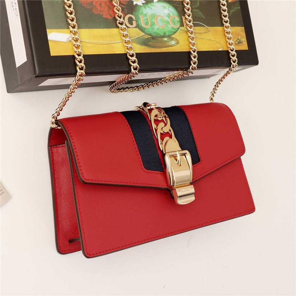 Gvc*1 Sylvie Leather S*per Mini Bag Red 484646