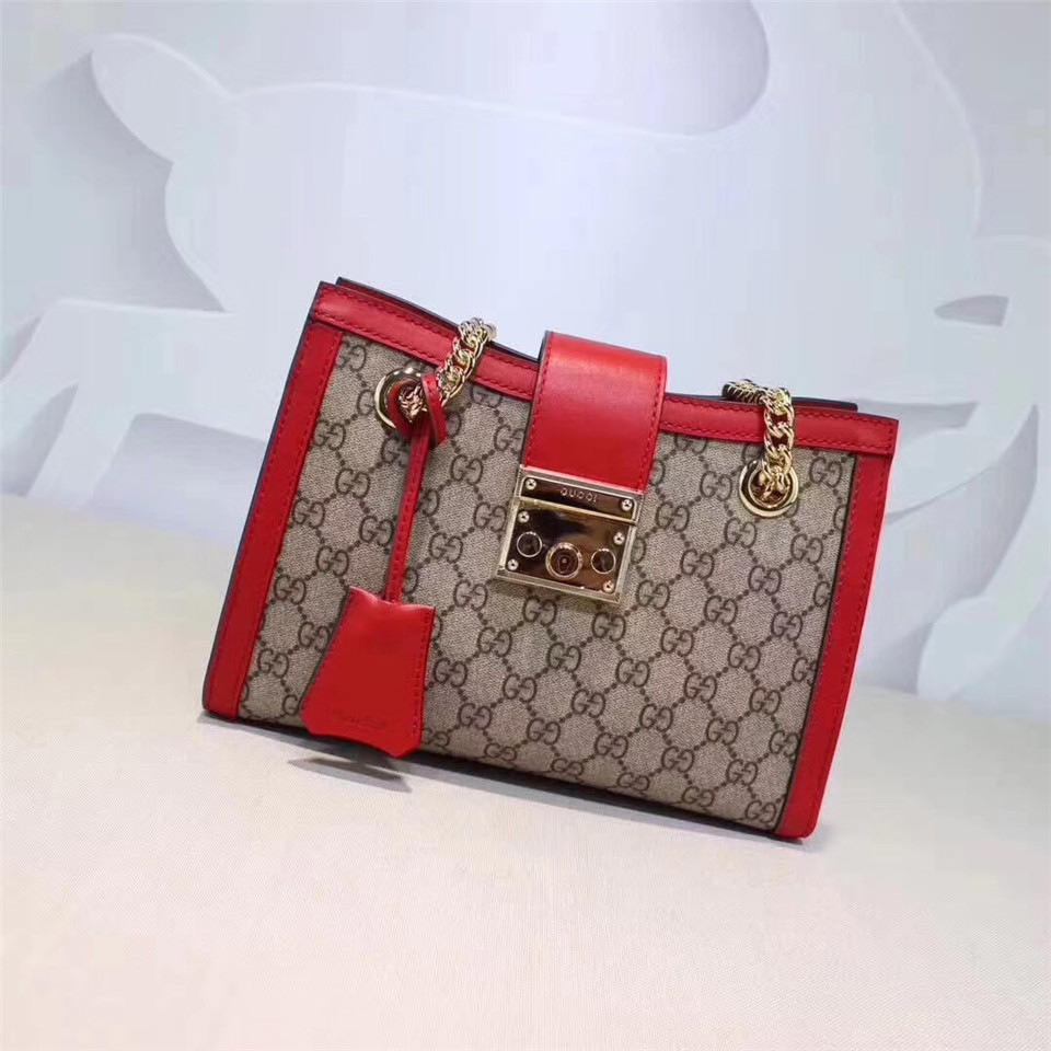 Gvc*1 Padlock small shoulder bag 498156 Red