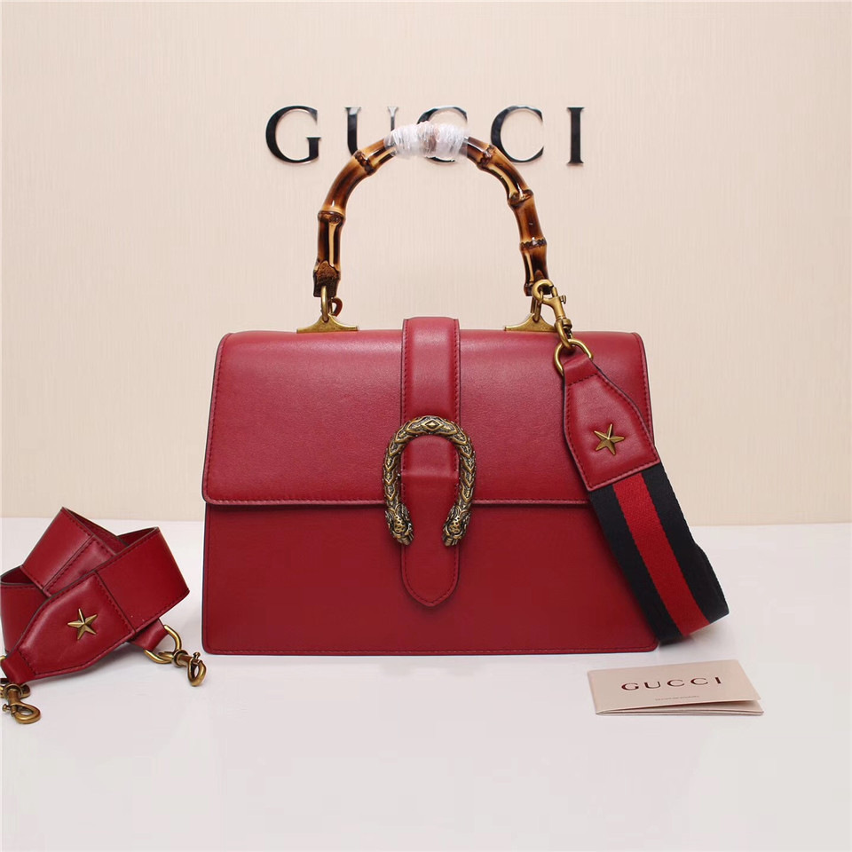Gvc*1 Women's Dionysus Leather Top Handle Bag 421999 Red
