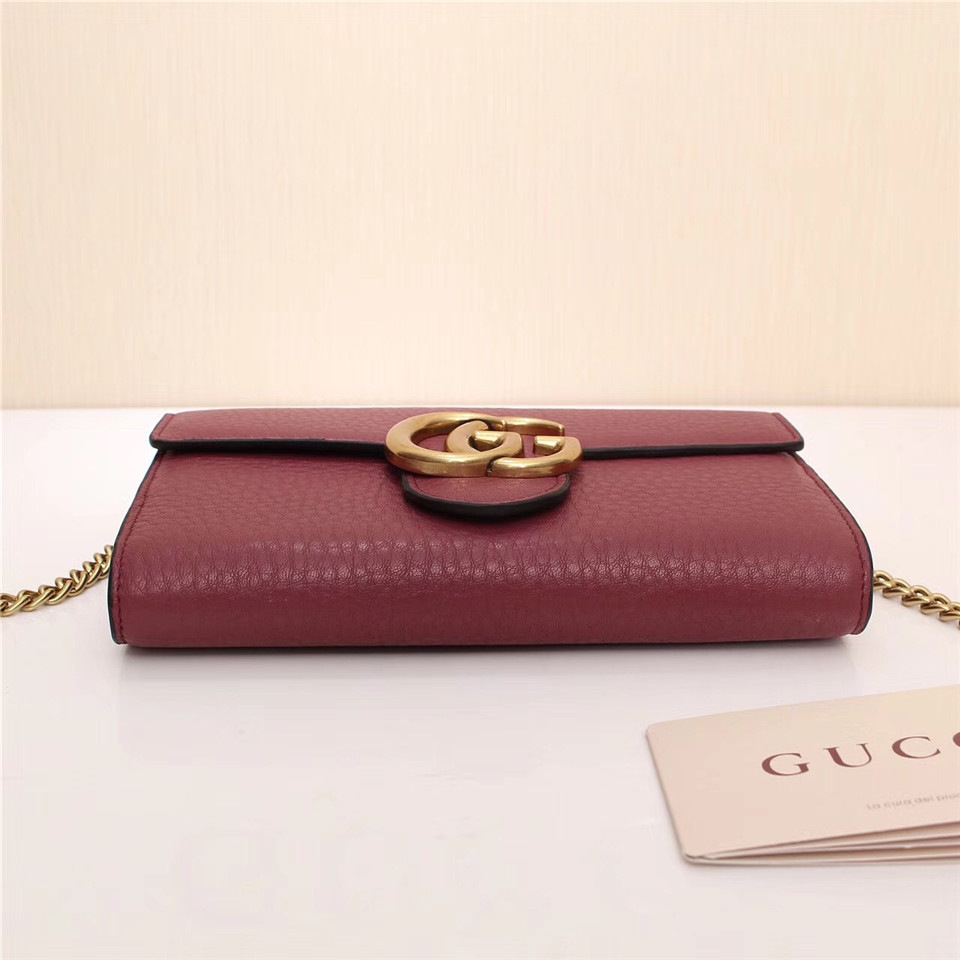 Gvc*1 Marmont leather mini chain bag 401232 Wine Red