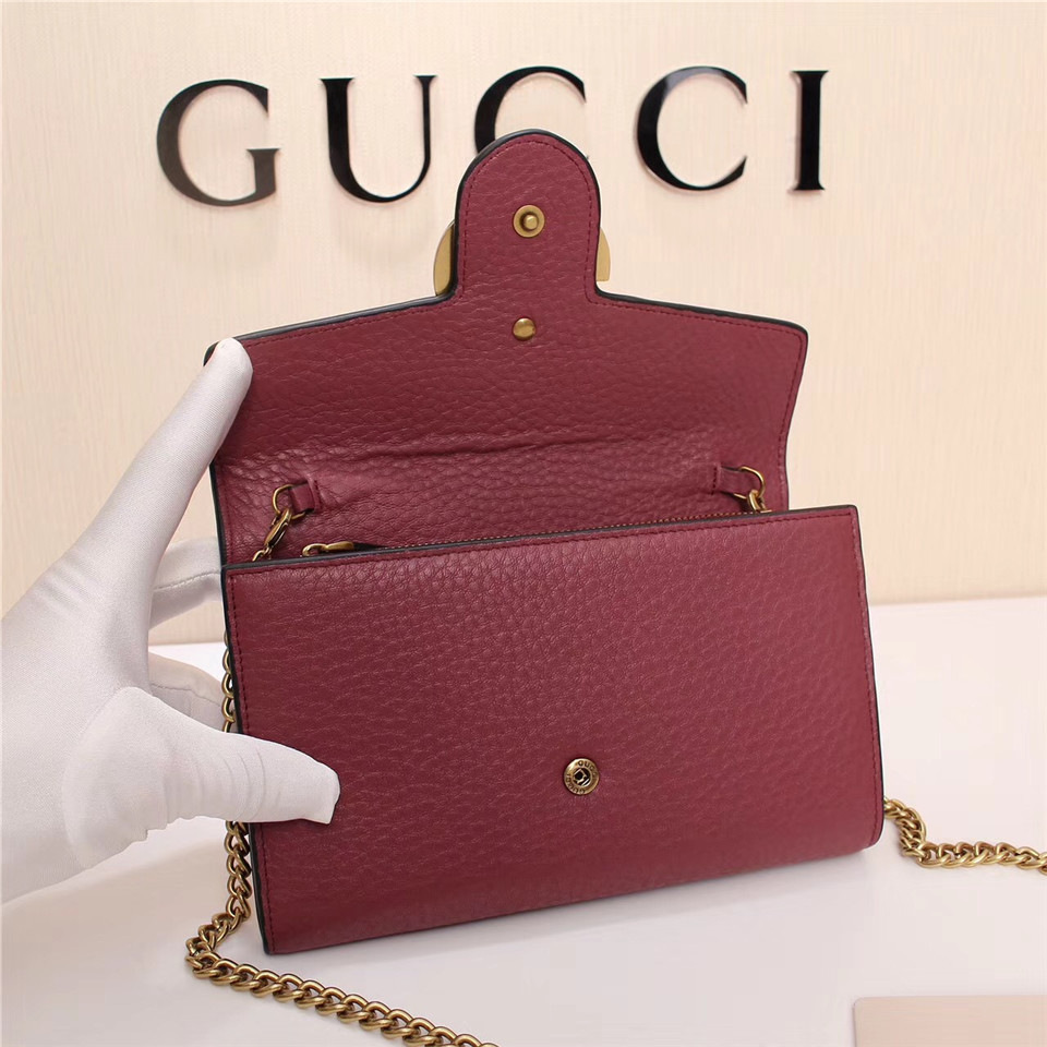 Gvc*1 Marmont leather mini chain bag 401232 Wine Red