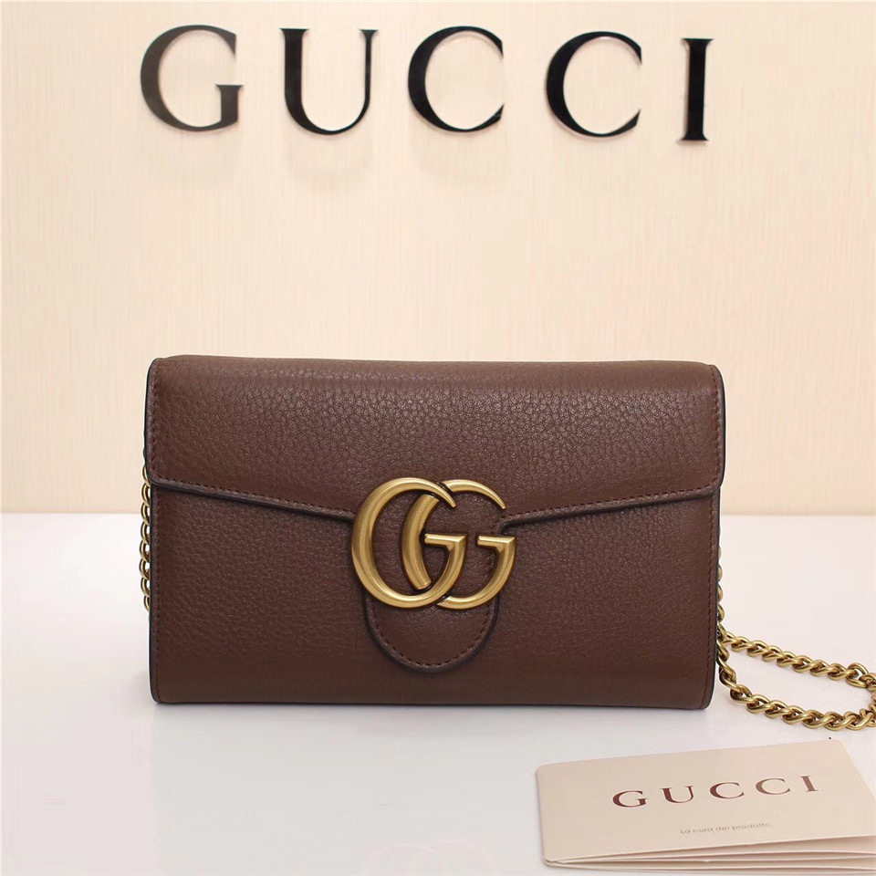 Gvc*1 Marmont leather mini chain bag 401232 Brown