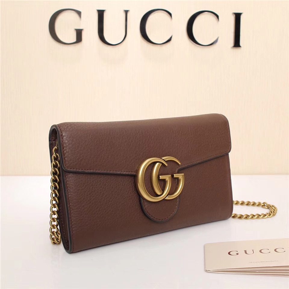 Gvc*1 Marmont leather mini chain bag 401232 Brown