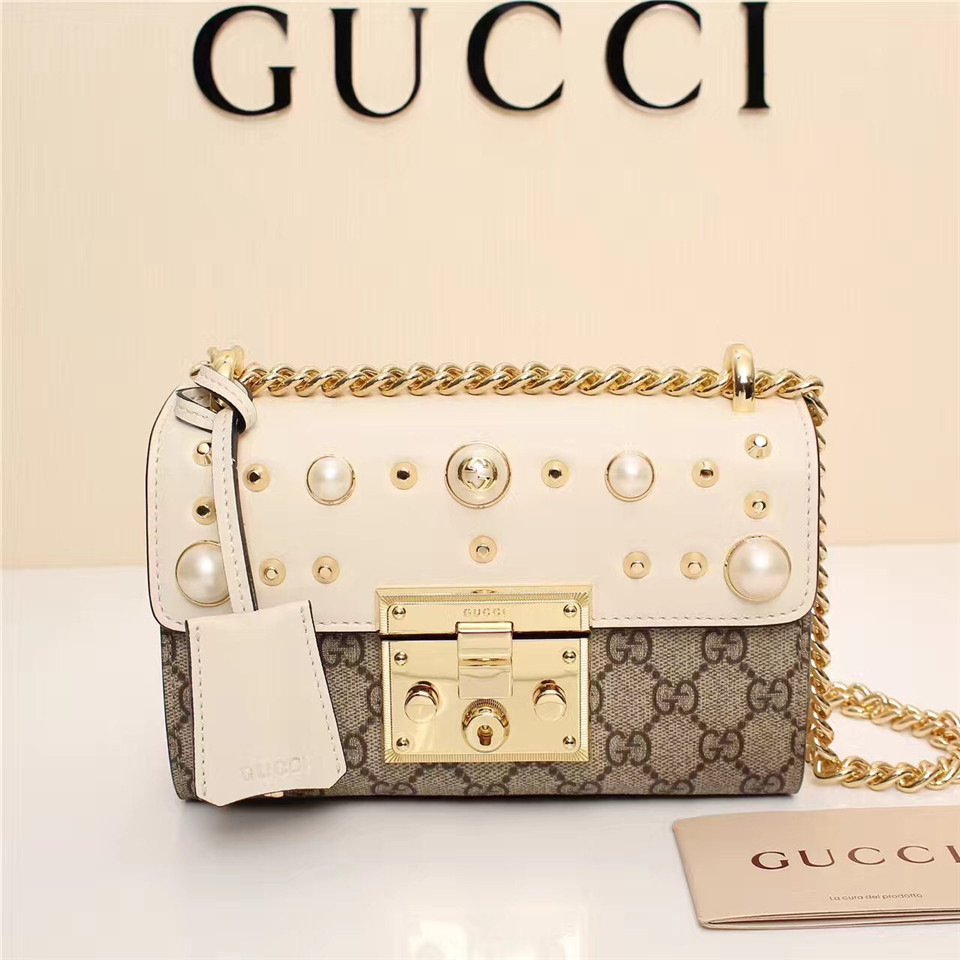 Gvc*1 Padlock Bee Star small shoulder bag 432182 White