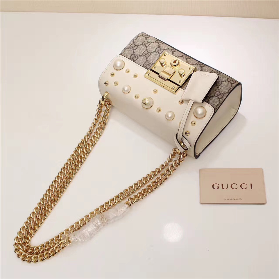 Gvc*1 Padlock Bee Star small shoulder bag 432182 White