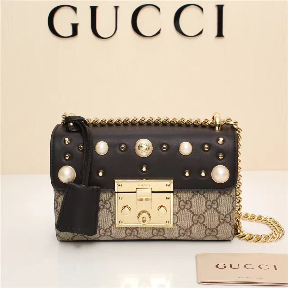 Gvc*1 Padlock Bee Star small shoulder bag 432182 Black