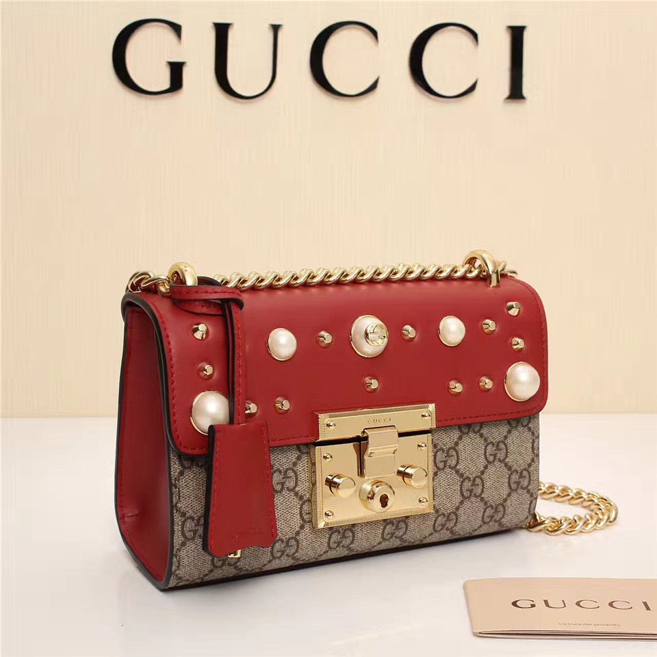 Gvc*1 Padlock Bee Star small shoulder bag 432182 Red
