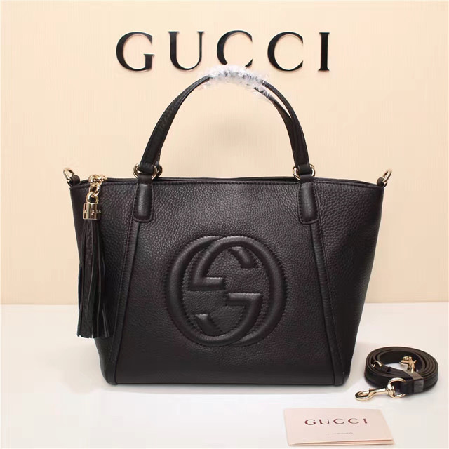 Gvc*1 369176 Soho Tote Bag Women leather Shoulder Bag Black
