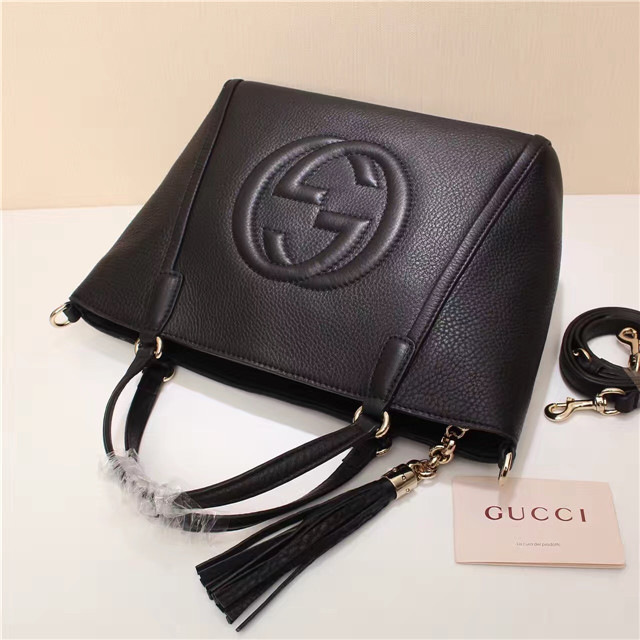 Gvc*1 369176 Soho Tote Bag Women leather Shoulder Bag Black