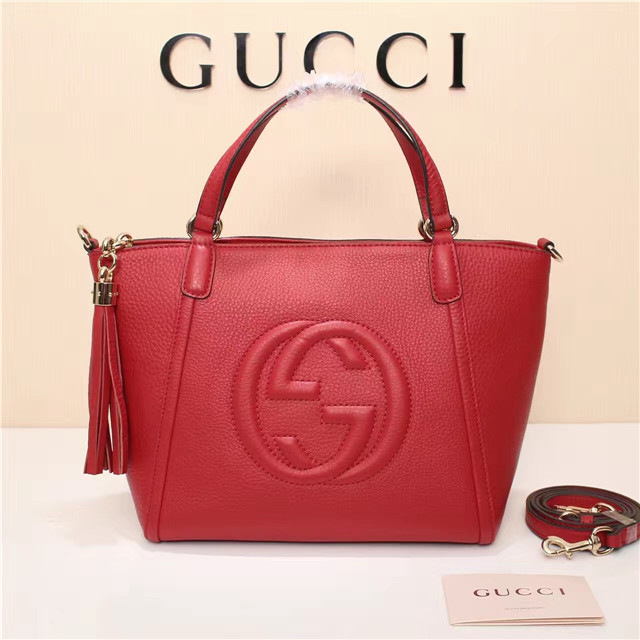 Gvc*1 369176 Soho Tote Bag Women leather Shoulder Bag Red