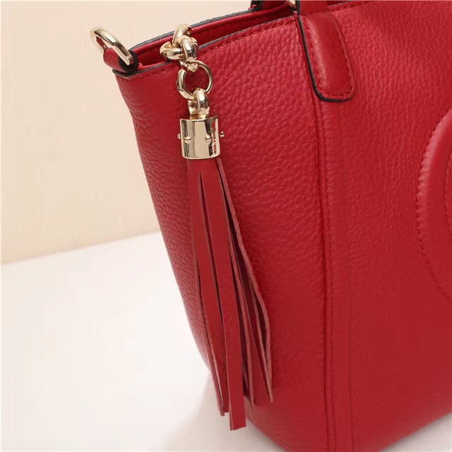Gvc*1 369176 Soho Tote Bag Women leather Shoulder Bag Red