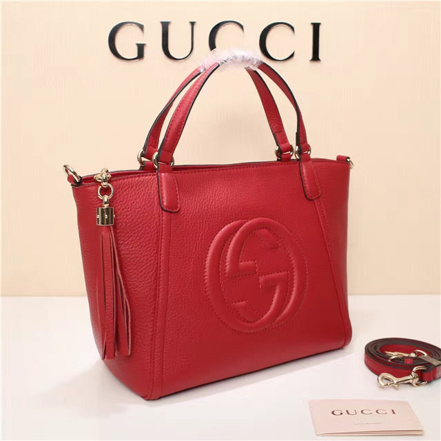 Gvc*1 369176 Soho Tote Bag Women leather Shoulder Bag Red