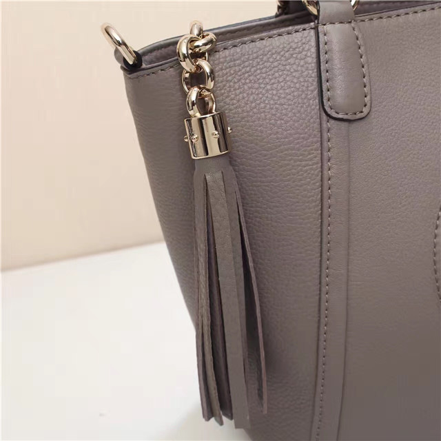 Gvc*1 369176 Soho Tote Bag Women leather Shoulder Bag Gray
