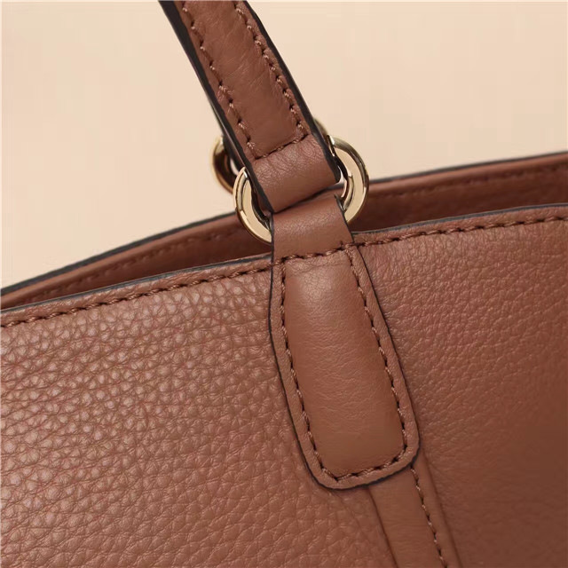 Gvc*1 369176 Soho Tote Bag Women leather Shoulder Bag Brown