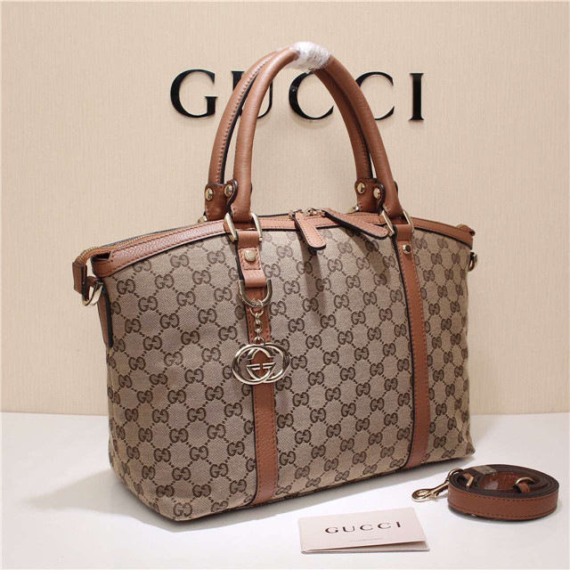 Gvc*1 341503 Nylon Large Convertible Tote Bag Brown