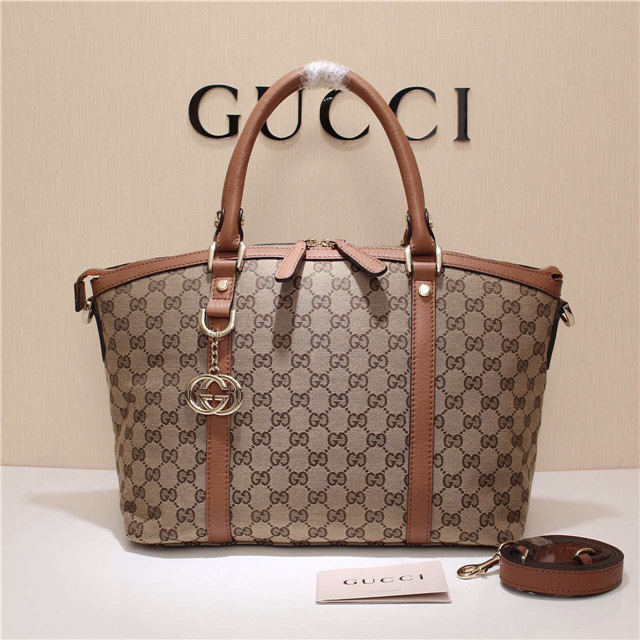 Gvc*1 341503 Nylon Large Convertible Tote Bag Brown