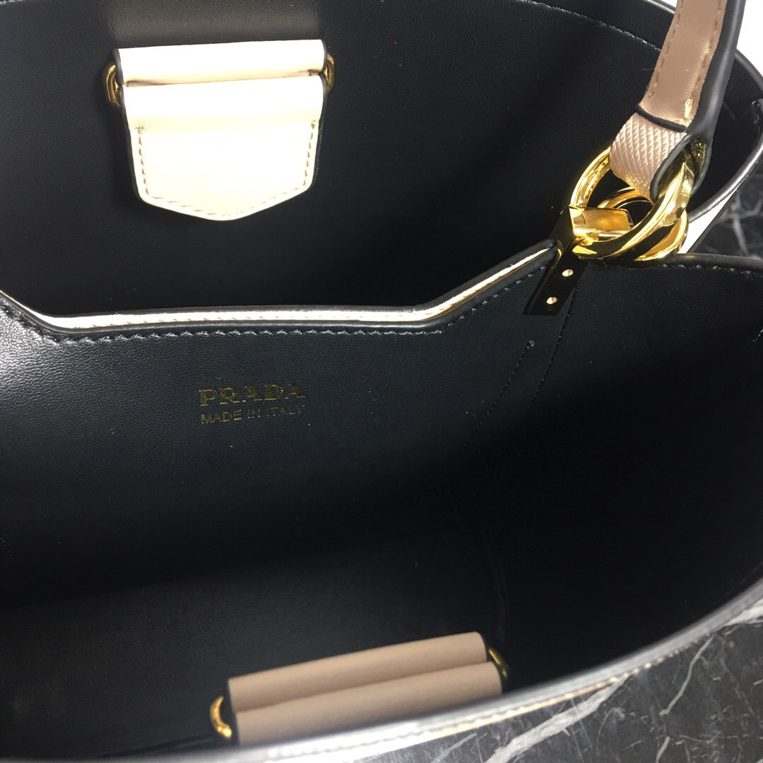 Pra*a Double Saffiano Bucket Bag 1BA212 Light Pink