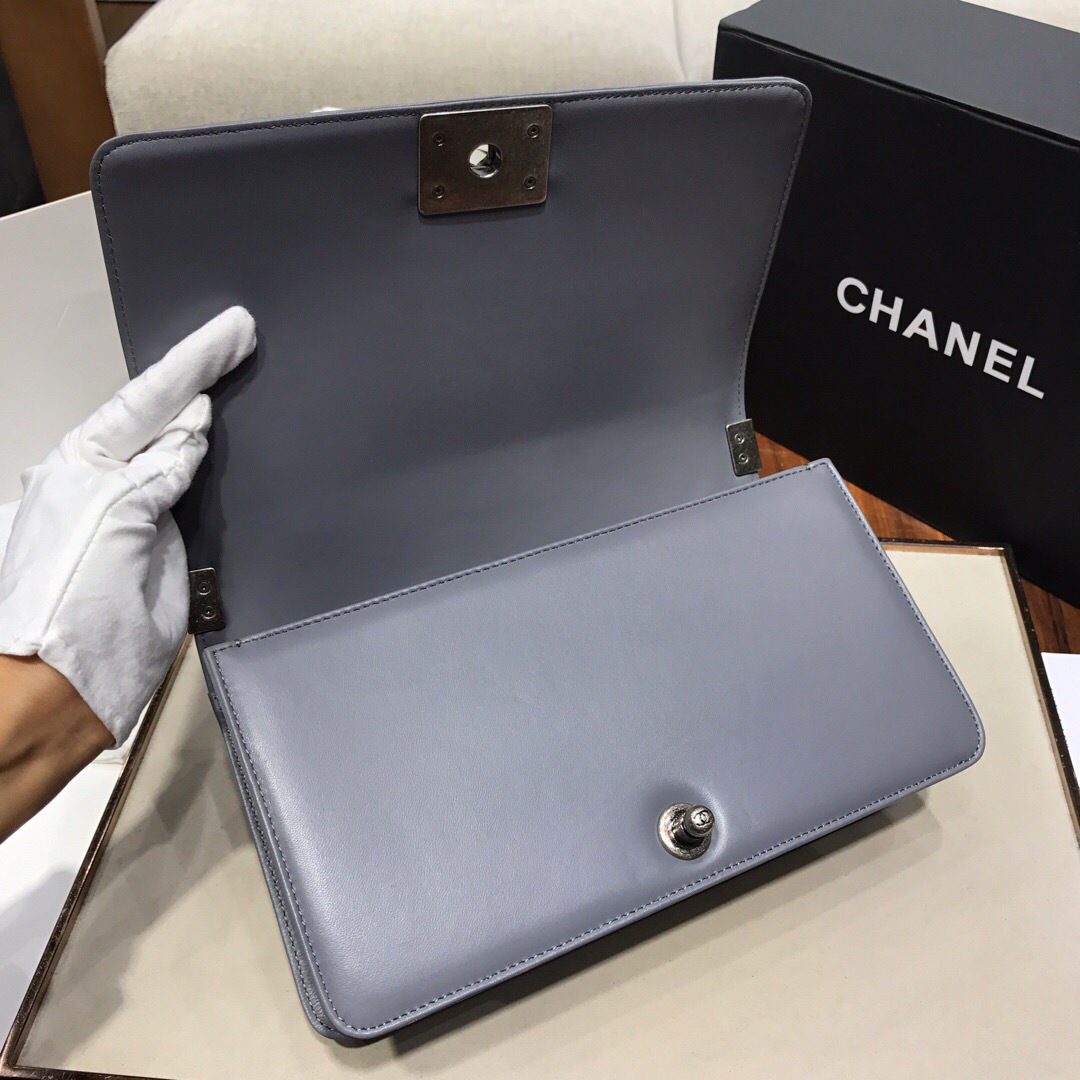 Ch**el Leboy lambskin Bag in Gray With Silver Hardware 67086