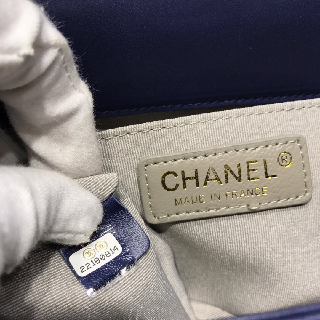 Ch**el Leboy lambskin Bag in Navy Blue 67086
