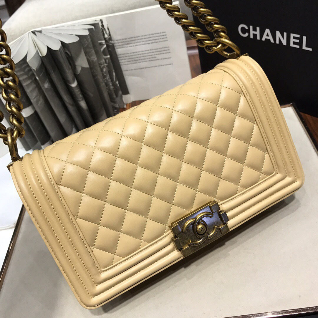 Ch**el Leboy lambskin Bag in Apricot 67086